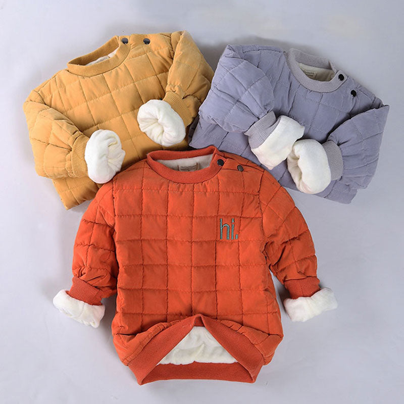 Solid Thick Cotton Fleece Sweater