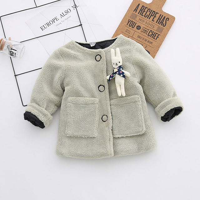 Newborn Girl Autumn Spring Cotton Fleece Thick Warm Jacket