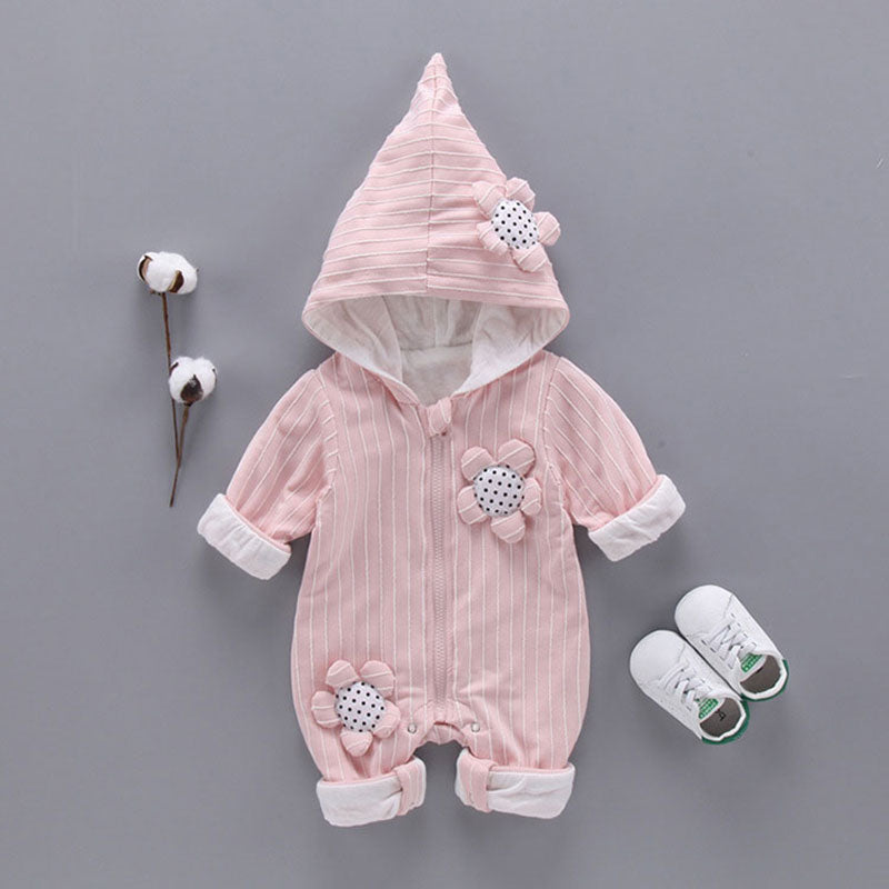 Newborn baby girls spring fall clothing sports suit hooded outerwear set