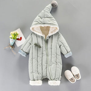Winter fall Newborn Infants Baby girls boys Clothes Warm Hooded Jumpsuit Jacket