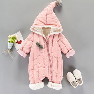 Winter fall Newborn Infants Baby girls boys Clothes Warm Hooded Jumpsuit Jacket