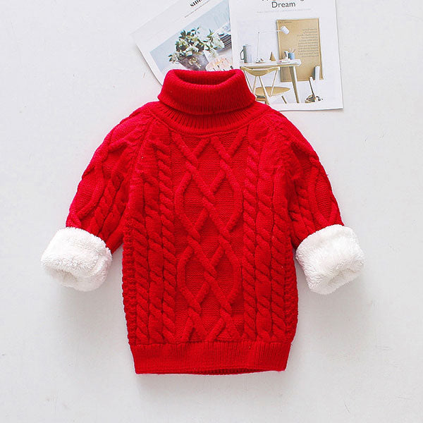Winter baby boys girls clothes velvet knit Pullover wool sweaters jacket
