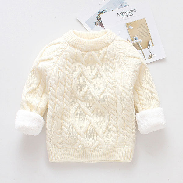 Winter baby boys girls clothes velvet knit Pullover wool sweaters jacket