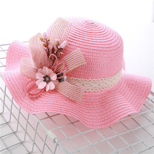 2019 baby girl hat summer bow straw hat
